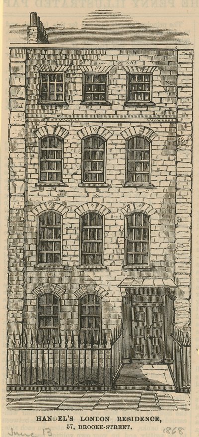 Residenza londinese di Handel, 57 Brooke Street da English School