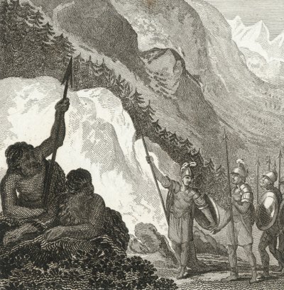 Annibale ai piedi delle Alpi (incisione) da English School