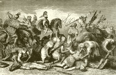 Le Truppe di Annibale spogliano i loro nemici morti dopo la Battaglia di Canne da English School