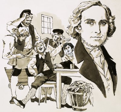 Hans Christian Andersen intrattiene i suoi compagni apprendisti cantando da English School
