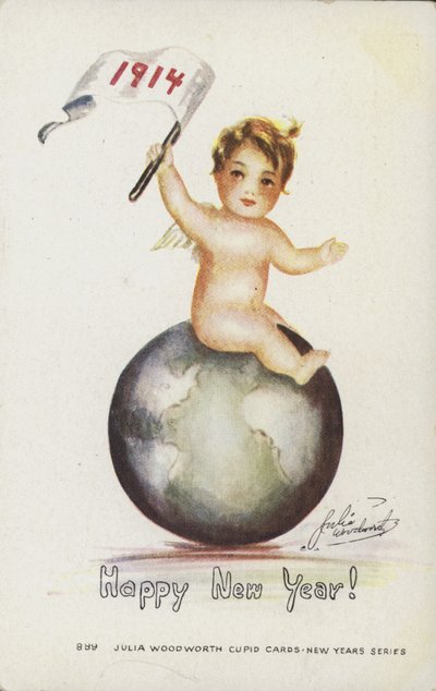 Cartolina di Buon Anno, 1914 da English School