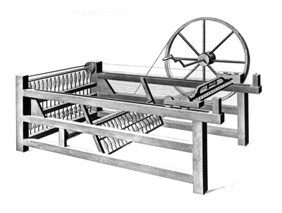 Spinning Jenny di Hargreaves, inciso da T.E. Nicholson, 1834 da English School