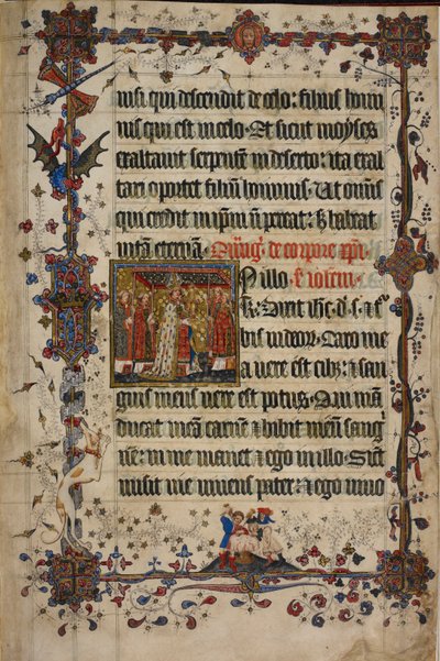 La festa del Corpus Domini, dal Lezionario Lovel, prima del 1408 da English School