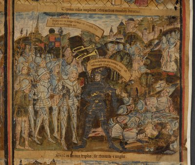 Edoardo di York guida il suo esercito in battaglia, illustrazione dalla 