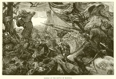 Harold alla battaglia di Hastings da English School