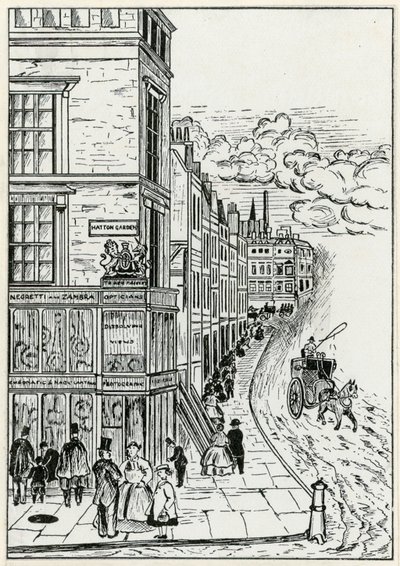 Hatton Garden e Holborn, 1866 da English School