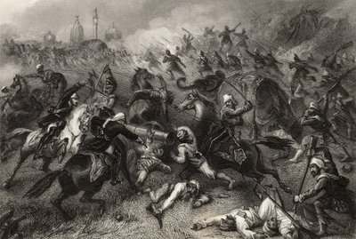 La colonna di Havelock attacca i ribelli davanti a Cawnpore nel 1857, da 