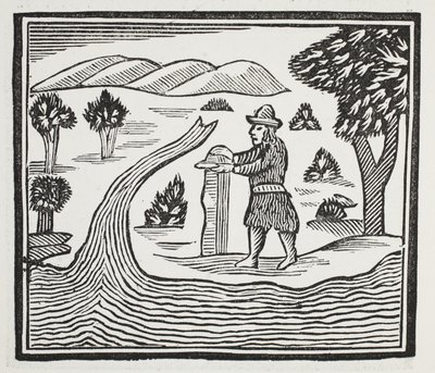 Tiene un registro del tempo e degli eventi, illustrazione da Chap-books del XVIII secolo di John Ashton, pub. 1882 da English School