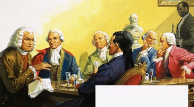 Ha dipinto un quadro con le parole: James Boswell al Literary Club da English School