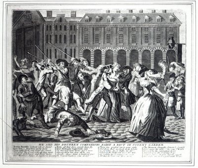 Lui e i suoi compagni ubriachi scatenano una rivolta a Covent Garden, da una serie pirata basata su 