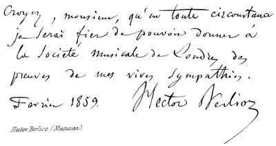 Hector Berlioz, Musicista da English School