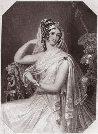 Elena moglie di Menelao (La storia di Troilo e Cressida) - Galleria delle donne di Shakespeare, collezione di quarantacinque ritratti seri degli artisti londinesi del primo Ottocento, arricchita da note critiche e letterarie circa 1838 da English School