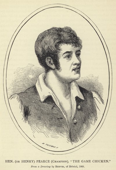 Hen (o Henry) Pearce, campione, The Game Chicken, da un disegno di Reeves, di Bristol, 1805 da English School