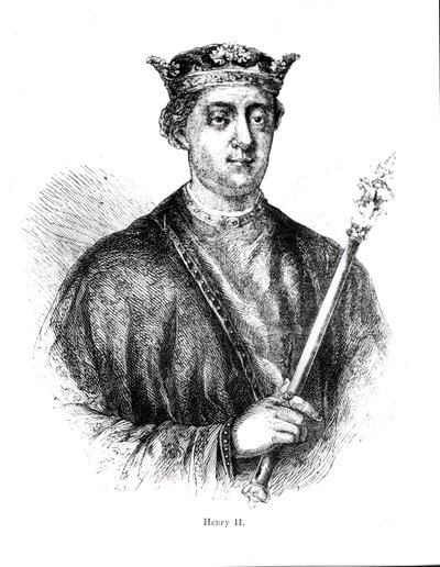 Enrico II (1133-89) (incisione) da English School