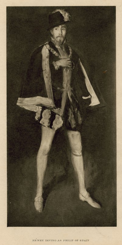 Henry Irving, attore, come Filippo di Spagna da English School