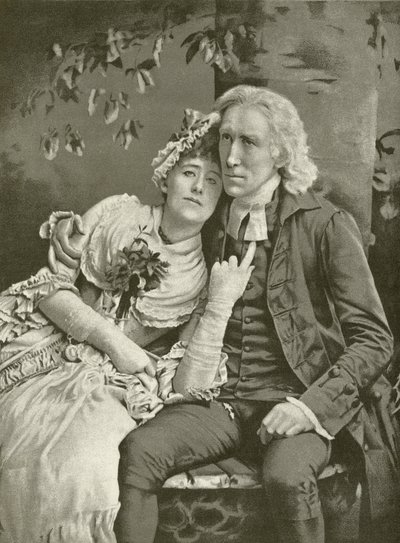 Henry Irving come Il Vicario ed Ellen Terry come Olivia da English School