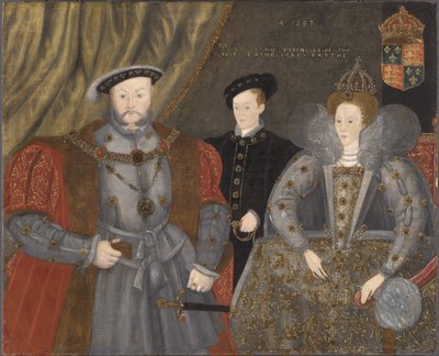 Enrico VIII, Elisabetta I ed Edoardo VI, 1597 da English School