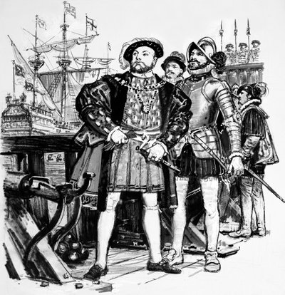 Enrico VIII che costruì la marina inglese da soli sette a ottantacinque vascelli da English School