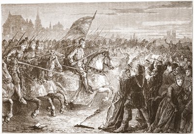 Attacco di Enrico V a un conventicolo lollardo, illustrazione da 