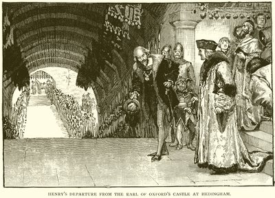 Partenza di Enrico dal Castello del Conte di Oxford a Hedingham da English School
