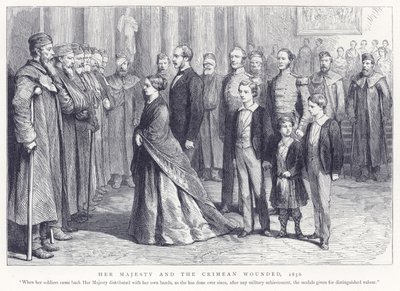 Sua Maestà e i feriti della Crimea, 1856 da English School