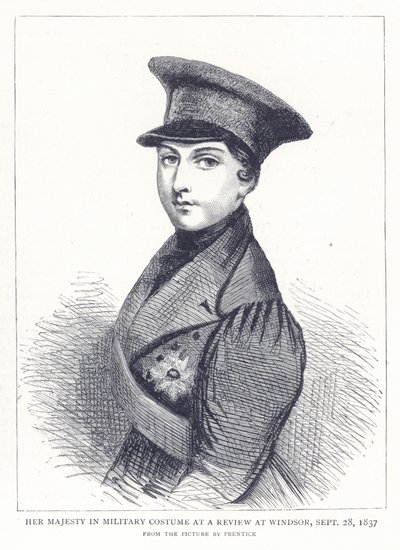 Sua Maestà in costume militare a una parata a Windsor, 28 settembre 1837 da English School