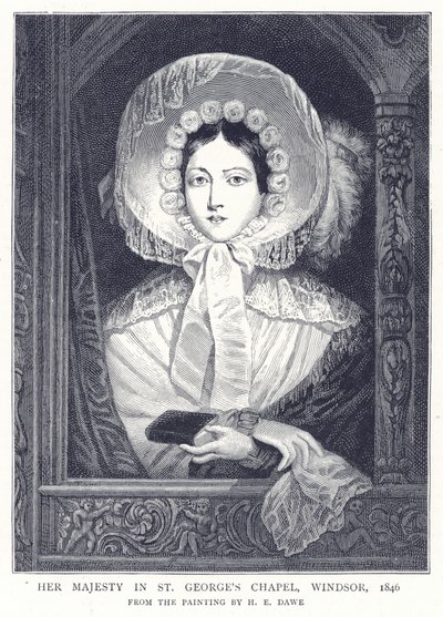 Sua Maestà nella Cappella di San Giorgio, Windsor, 1846 da English School