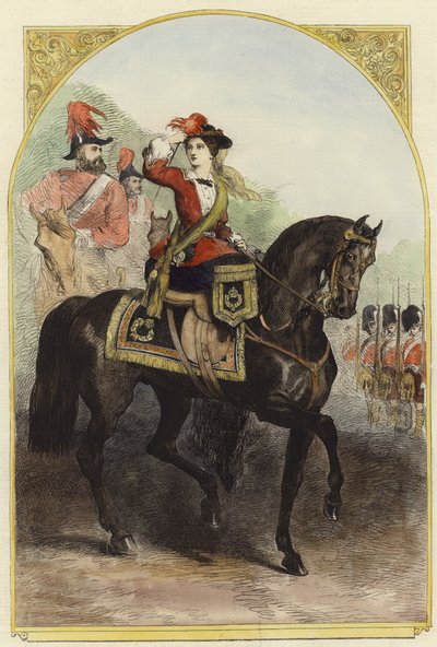 Sua Maestà nel suo nuovo costume militare al campo da English School