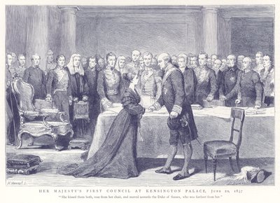 Il primo consiglio di Sua Maestà a Kensington Palace, 20 giugno 1837 da English School