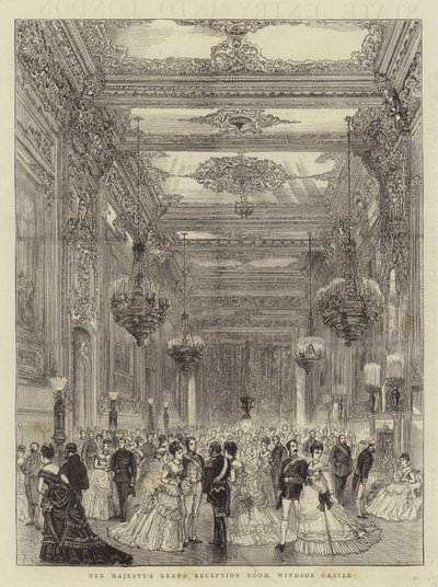 La Grande Sala di Ricevimento di Sua Maestà, Castello di Windsor da English School