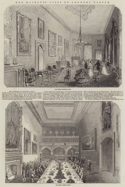 La visita di Sua Maestà al Castello di Arundel (incisione) da English School