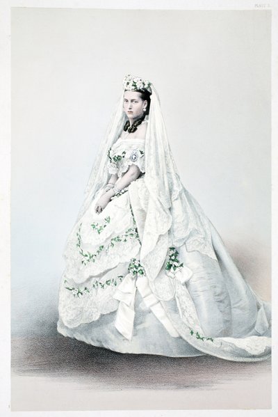 Sua Altezza Reale Principessa Alexandra Caroline di Danimarca, da A Memorial of the Marriage of Edward VII and Alexandra of Denmark, pub. 1864 da English School