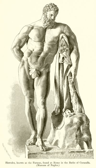 Ercole, noto come il Farnese, trovato a Roma nelle Terme di Caracalla (Museo di Napoli) da English School