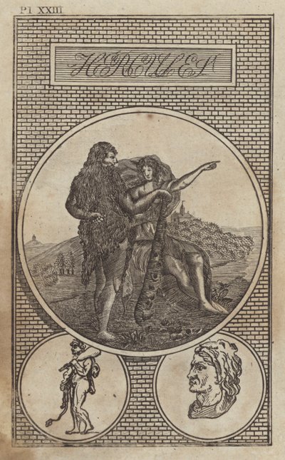 Ercole, antico eroe e dio romano (incisione) da English School
