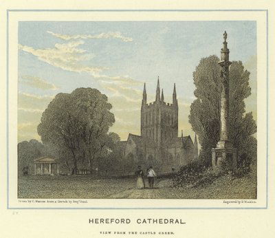 Cattedrale di Hereford, vista dal Castle Green da English School