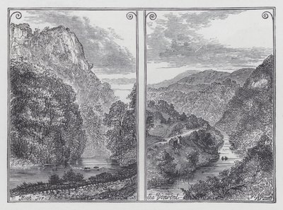 High Tor, Il Derwent (incisione) da English School