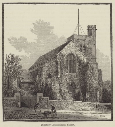 Chiesa Congregazionale di Highbury (incisione) da English School