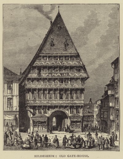 Hildesheim, Vecchia Casa di Guardia (incisione) da English School