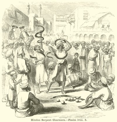 Incantatori di serpenti indù, Salmo, lviii, 5 da English School