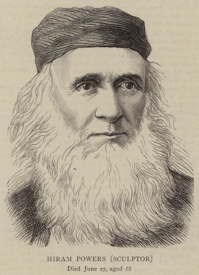 Hiram Powers, scultore (incisione) da English School