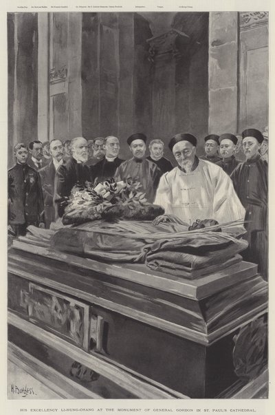 Sua Eccellenza Li-Hung-Chang al Monumento del Generale Gordon nella Cattedrale di San Paolo (litografia) da English School
