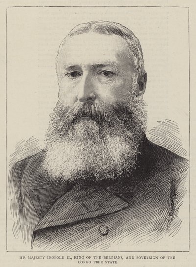 Sua Maestà Leopoldo II, Re dei Belgi e Sovrano dello Stato Libero del Congo (incisione) da English School