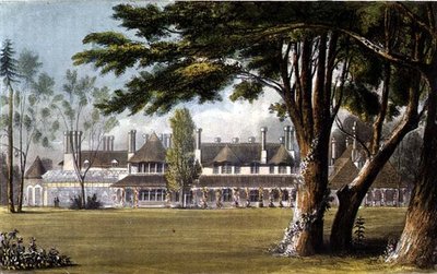 Il cottage di Sua Maestà, Windsor Great Park, visto dal prato, da 