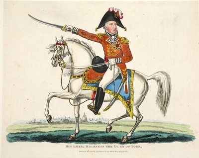 Sua Altezza Reale, Il Duca di York, pub. da Richard Evans, inciso da Romney, illustrazione da An Historical Account of the Battle of Waterloo di William Mudford, 1816 da English School