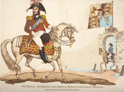 Sua Altezza Reale, Il Principe Reggente di Gran Bretagna, pub. da Richard Evans, inciso da Romney, illustrazione da An Historical Account of the Battle of Waterloo di William Mudford, 1816 da English School