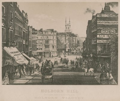 Holborn Hill, come appariva prima della costruzione del Viadotto di Holborn da English School
