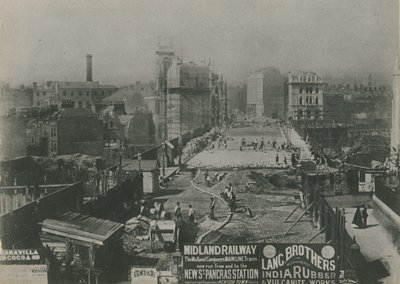 Viadotto di Holborn in costruzione nel 1869 da English School