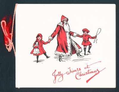 Tenendo per mano Babbo Natale, Cartolina di Natale da English School