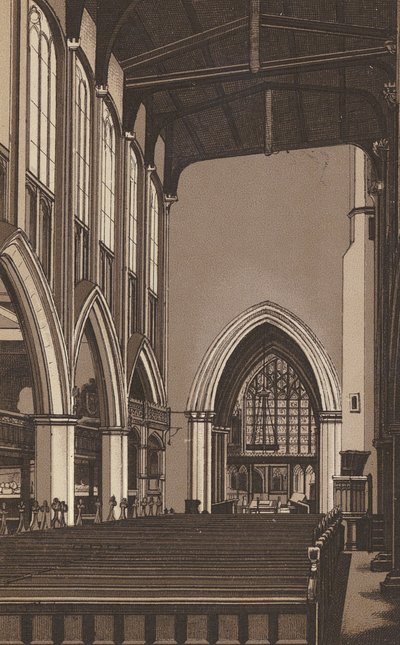 Chiesa della Santissima Trinità, Stratford on Avon (litografia) da English School