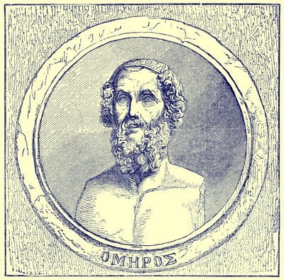 Omero, illustrazione da The Illustrated History of the World, pubblicato c.1880 da English School